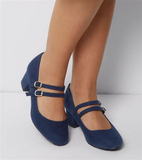 women's wide fit navy shoes